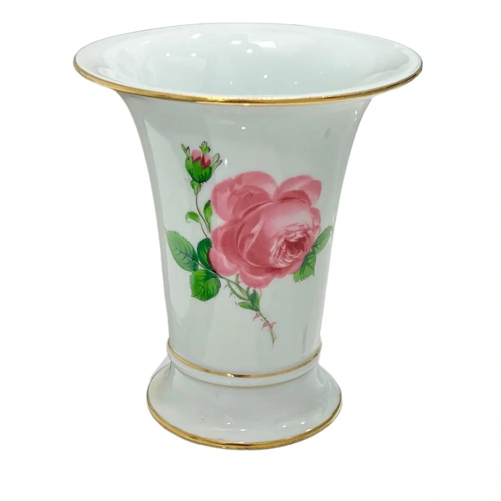 VINTAGE MEISSEN PORCELAIN ROSE VASE #Q22(6)